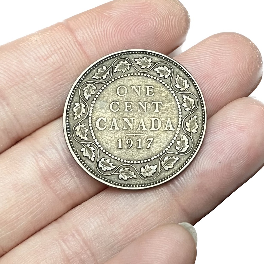 🎈$10 add on - 1917 ONE CENT CANADIAN - with “DEI GRA” - George V